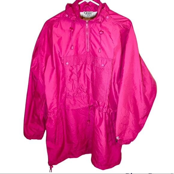 Roffe vintage windbreaker roffe winbreaker pink made in the USA 80s vintage M - Picture 1 of 4